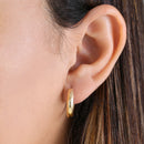 Solid 14K Yellow Gold 4mm x 16mm Plain Hoop Earrings