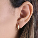 Solid 14K Yellow Gold 3 x 12mm Hoop Earrings