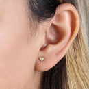 Solid 14K Yellow Gold Tiny Heart Earrings