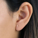 Solid 14K Yellow Gold Bolt Earrings