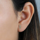 Solid 14K Yellow Gold Cat with Wiskers Earrings