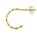 Solid 14K Yellow Gold Wavy Hoop Earrings