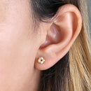 Solid 14K Yellow Gold Double Love Knot Earrings