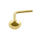 Solid 14K Yellow Gold Plain Round Nose Stud