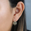 Solid 14K Yellow Gold Tree of Life Earrings