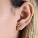Solid 14K Yellow Gold Bow Earrings