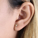 Solid 14K Yellow and White Gold Butterfly Earrings