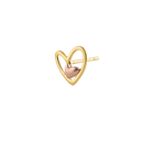 Solid 14K Yellow Gold & Rose Gold Double Heart Earrings