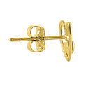 Solid 14K Yellow Gold & Rose Gold Double Heart Earrings