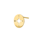Solid 14K Yellow Gold Compass Earrings