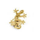 Solid 14K Yellow Gold Gecko Earrings
