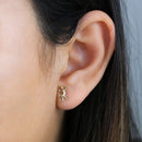 Solid 14K Yellow Gold Gecko Earrings