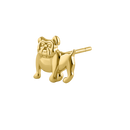 Solid 14K Yellow Gold Bull Dog Earrings