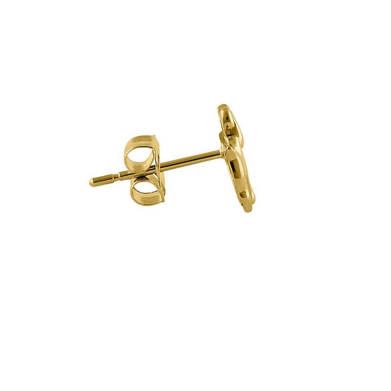Solid 14K Yellow Gold Bull Dog Earrings