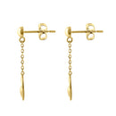 Solid 14K Yellow Gold Dangle Heart Earrings