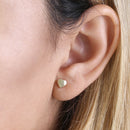 Solid 14K Yellow Gold Solid Heart Earrings