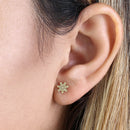 Solid 14K Yellow Gold Snowflake Earrings