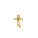 Solid 14K Yellow Gold Small Cross Straight Nose Stud