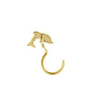 Solid 14K Yellow Gold Dolphin Hook Nose Stud