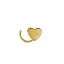Solid 14K Yellow Gold Tiny Heart Hook Nose Stud