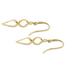 Solid 14k Yellow Gold Dangling Triple Twist Earrings