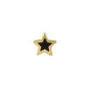 Solid 14K Gold Black Star Nose Stud