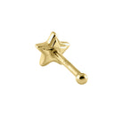 Solid 14K Gold Black Star Nose Stud