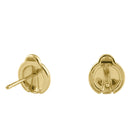 Solid 14K Gold Red Enamel Handpainted Lady Bug Earrings