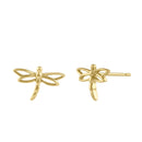 Solid 14K Gold Dragonfly Earrings