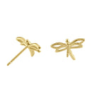 Solid 14K Gold Dragonfly Earrings