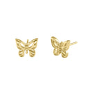 Solid 14K Gold Butterfly Earrings
