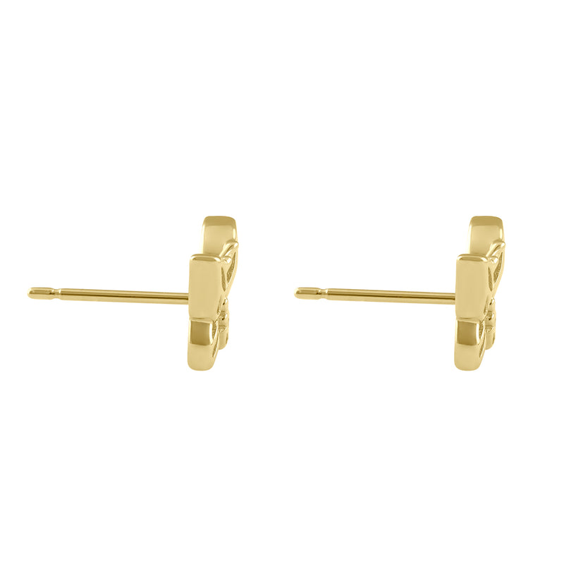 Solid 14K Gold Butterfly Earrings
