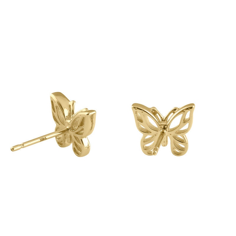 Solid 14K Gold Butterfly Earrings
