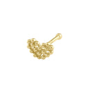 Solid 14K Gold Dotted Heart Nose Stud