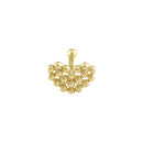 Solid 14K Gold Dotted Heart Nose Stud