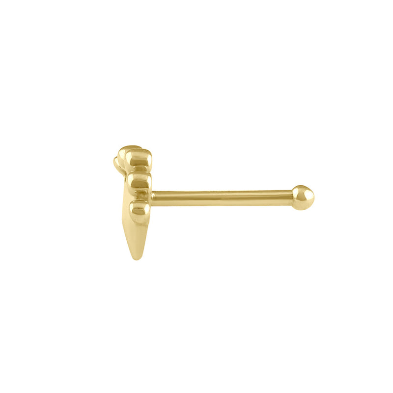 Solid 14K Gold Crown Nose Stud