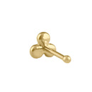 Solid 14K Gold Three Dots Nose Stud