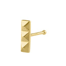 Solid 14K Gold Triple Pyramid Nose Stud