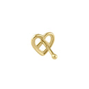 Solid 14K Gold Pretzel Heart Nose Stud