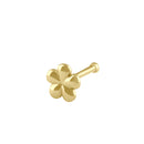 Solid 14K Gold Flower Nose Stud