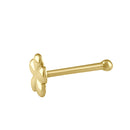 Solid 14K Gold Flower Nose Stud