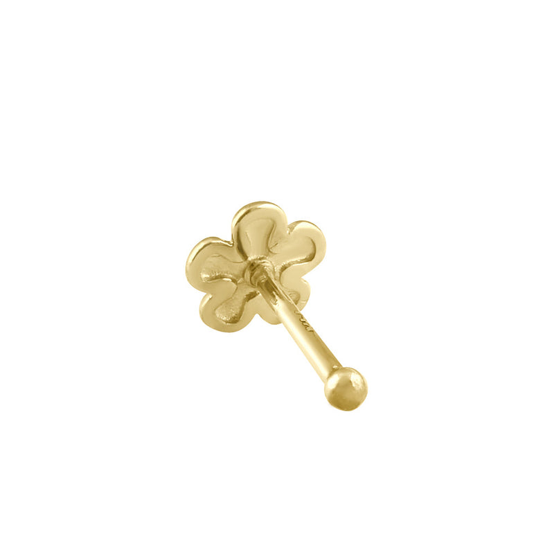 Solid 14K Gold Flower Nose Stud