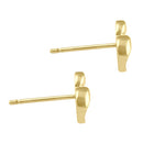 Solid 14K Gold Ribbon Heart Earrings