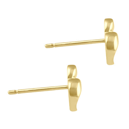 Solid 14K Gold Ribbon Heart Earrings