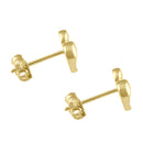 Solid 14K Gold Ribbon Heart Earrings