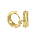 Solid 14K Gold Chunky Layered Hoop Earrings