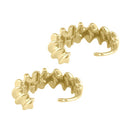 Solid 14K Gold Chunky Wavy Hoop Earrings
