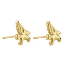 Solid 14K Gold Flying Dove Earrings