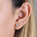 .92 ct Solid 14K Yellow Gold 5mm Round Cut Clear CZ Earrings