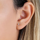 .2 ct Solid 14K Yellow Gold 2.5mm Princess Cut Clear CZ Earrings